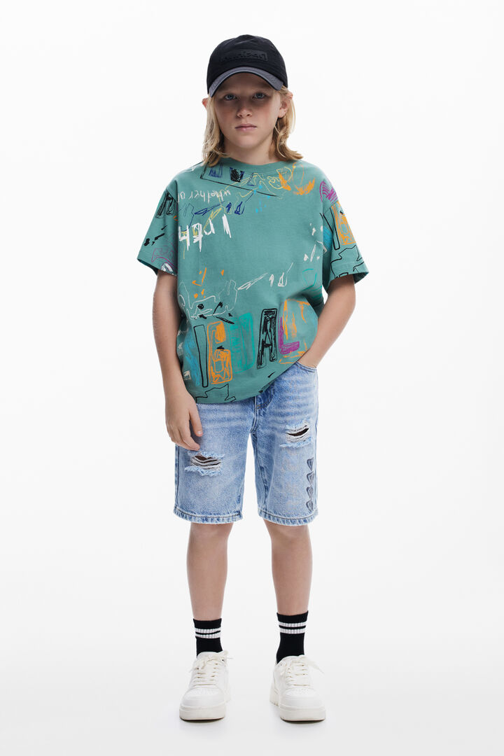 Short-sleeve doodle T-shirt | Desigual
