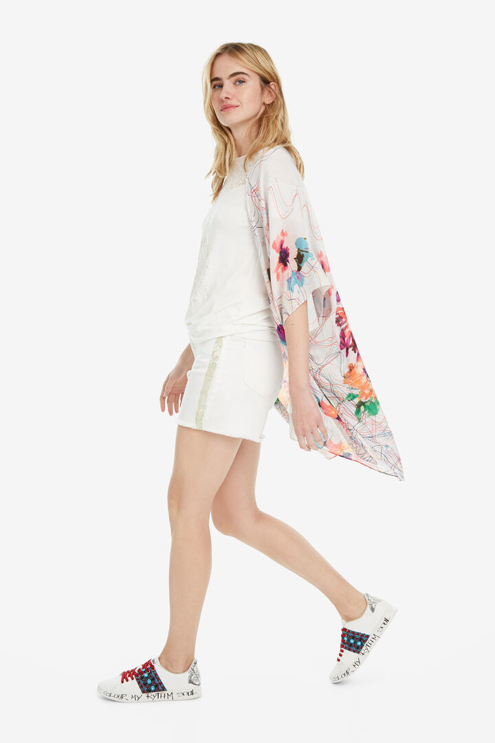Light Floral Poncho Bahamas | Desigual