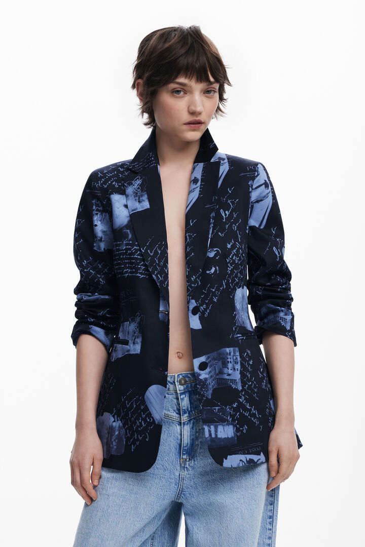Collage print blazer