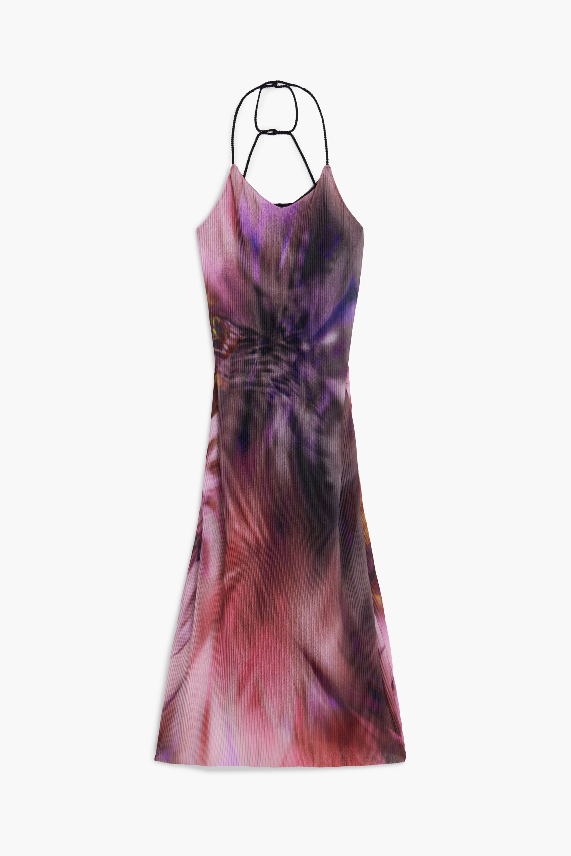 Desigual, Plissiertes Kleid mit Blumenmuster, Damen, Polyester, Rot, S