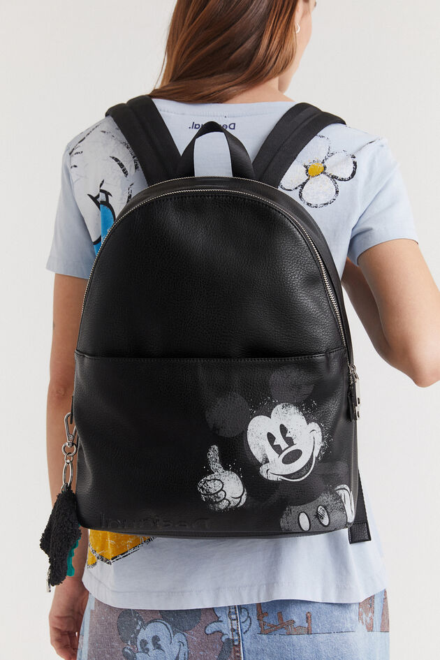 Leather effect backpack illustration - Mickey Mouse