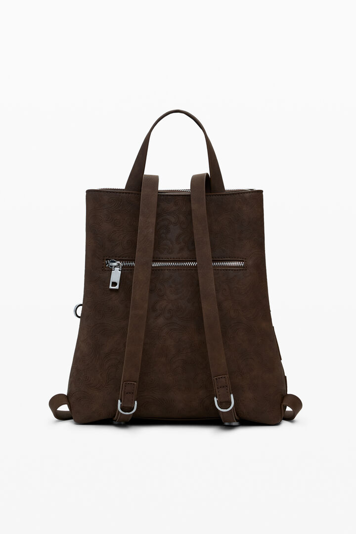 Mochila parches efecto piel mediana | Desigual