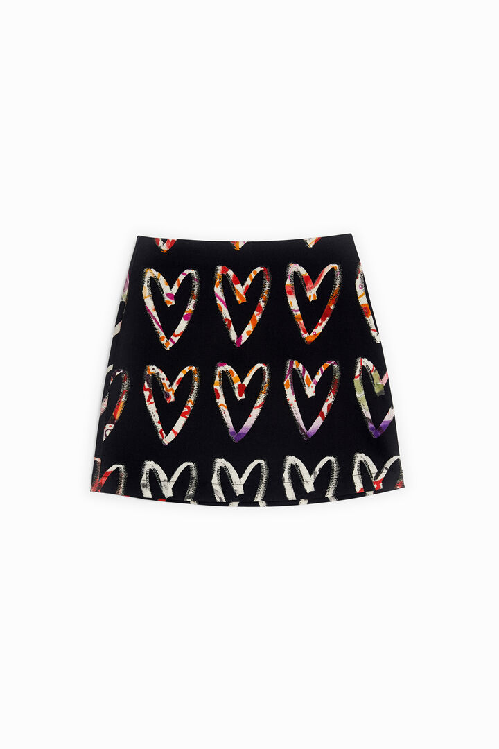 Minijupe coton imprimé coeurs | Desigual