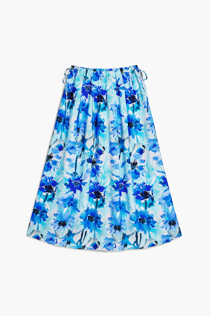 Floral A-line midi skirt