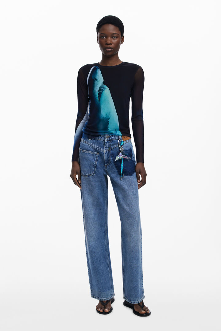 Botter inverted denim trousers