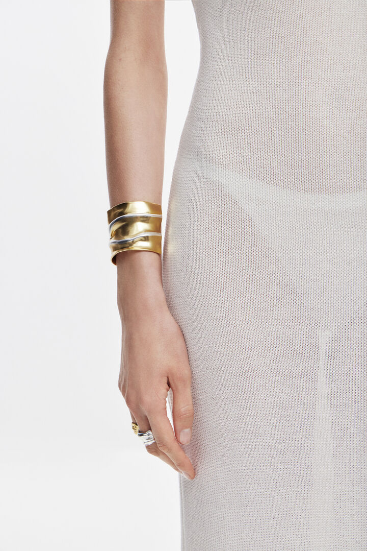 Large two-tone bracelet gold and silver plated Zalio | Desigual