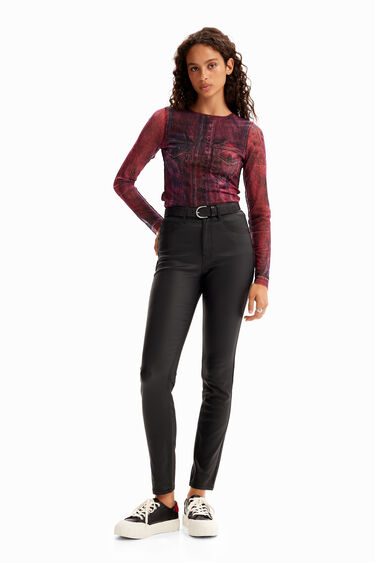 Pantalons efecte pell | Desigual
