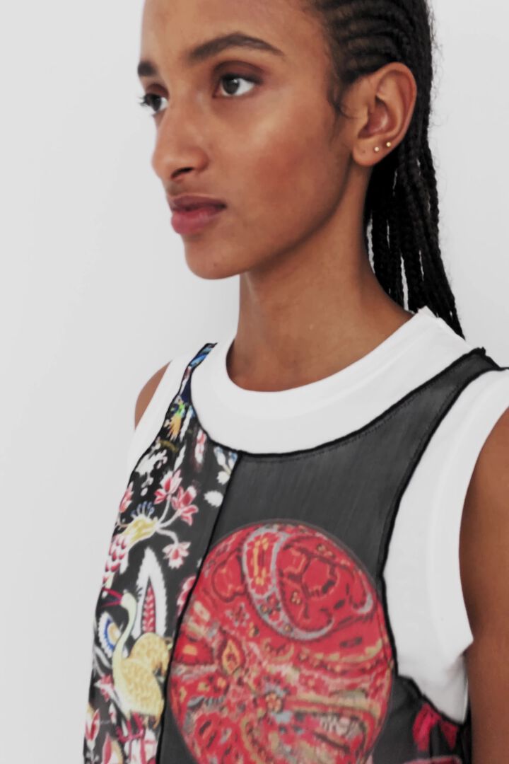 T-shirt multicamada multicolorida | Desigual
