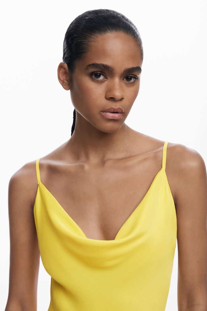 Asymmetric slip dress | Desigual