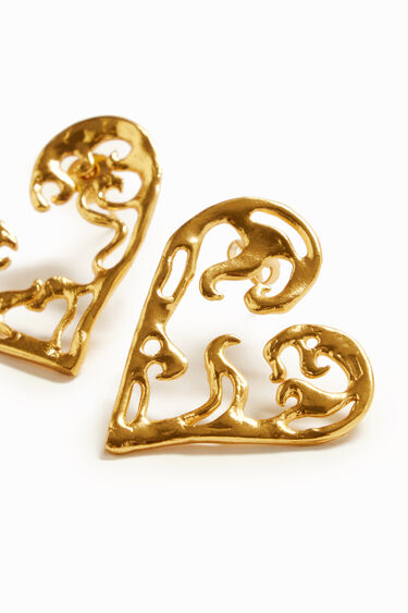 Zalio gold plated heart earrings | Desigual