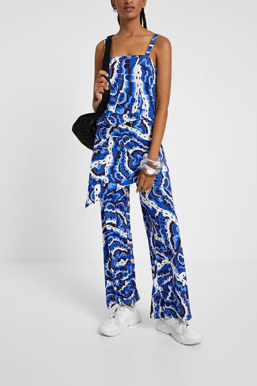 Layered jumpsuit in water effect | Desigual