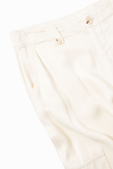 Wide leg satijnen cargobroek | Desigual
