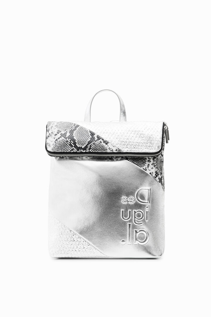 Midsize metallic patchwork backpack | Desigual
