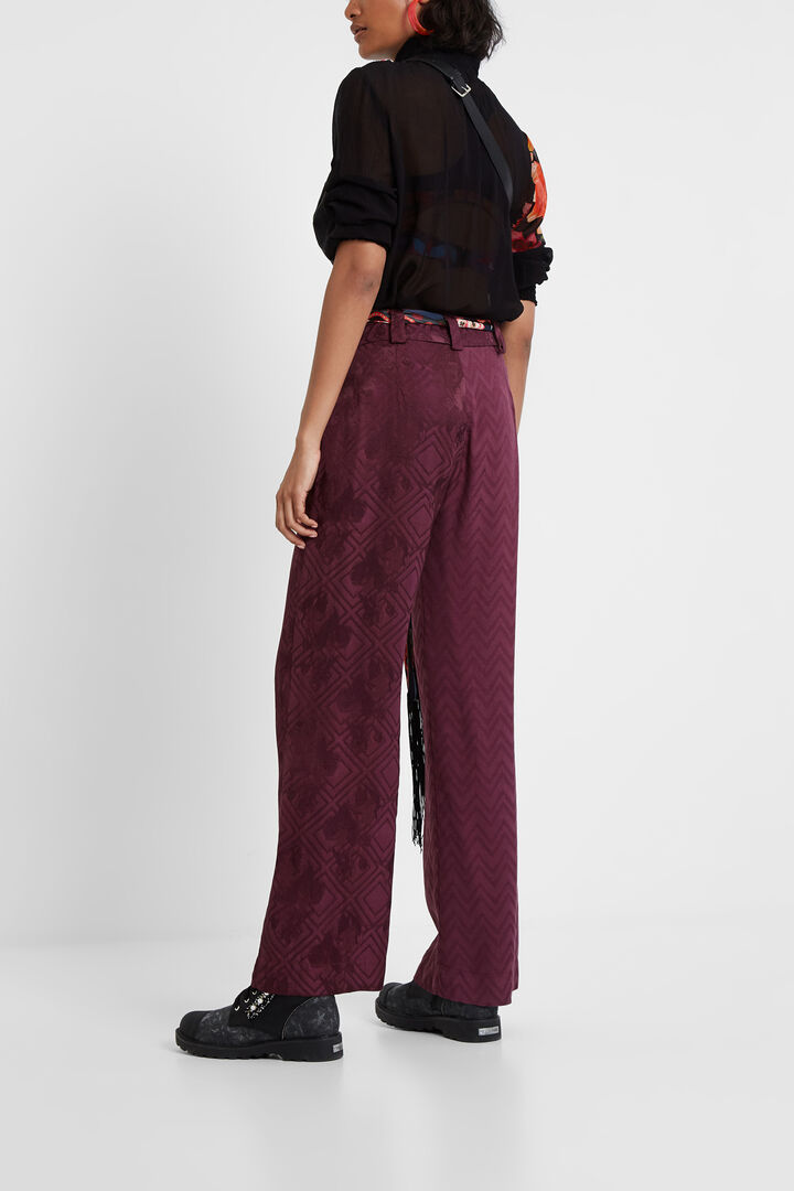 Pantalon jacquard ceinture foulard | Desigual