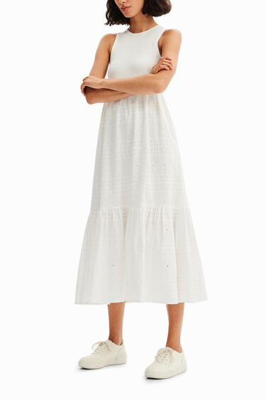 Long embroidered combination dress | Desigual