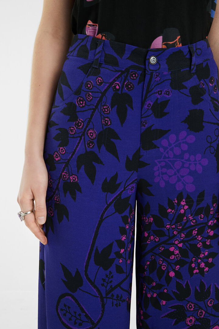 Pantalón pata ancha flores | Desigual