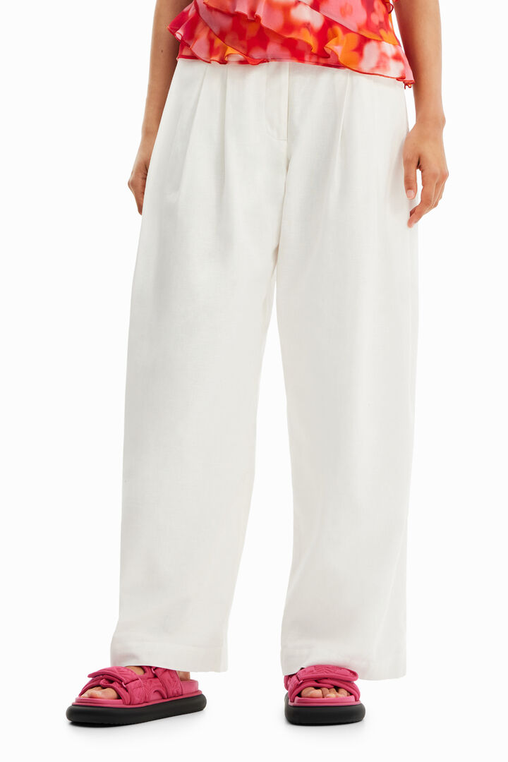 Pleated wide-leg trousers | Desigual