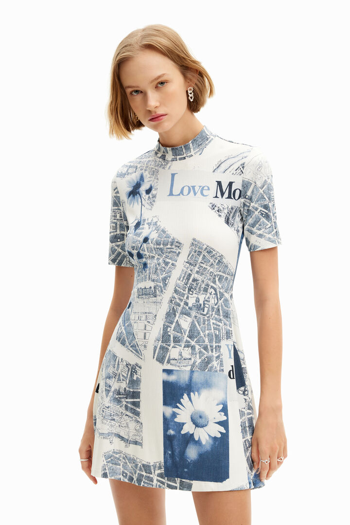 Short map skater dress | Desigual