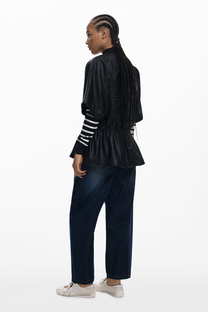 Poncho effet cuir à reliefs | Desigual
