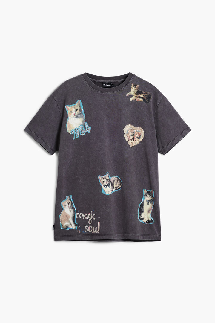 Koszulka bawełniana z kotami | Desigual