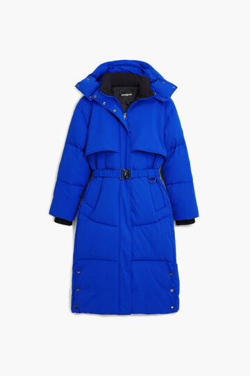 Long padded jacket with belt | Desigual
