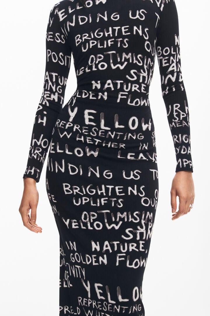 Vestido midi frases | Desigual