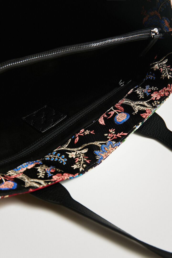 Shopping type bag floral jacquard | Desigual