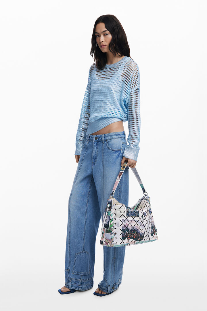 Medium Collage perforated crossbody bag | Desigual