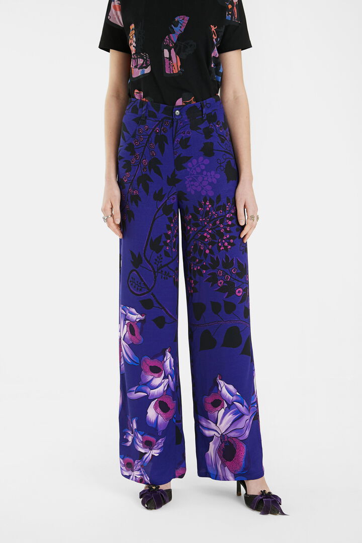 Pantalón pata ancha flores | Desigual