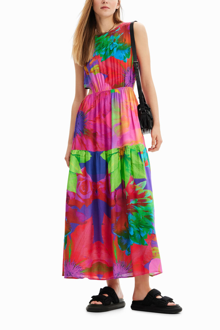 Abito lungo cut-out floreale | Desigual