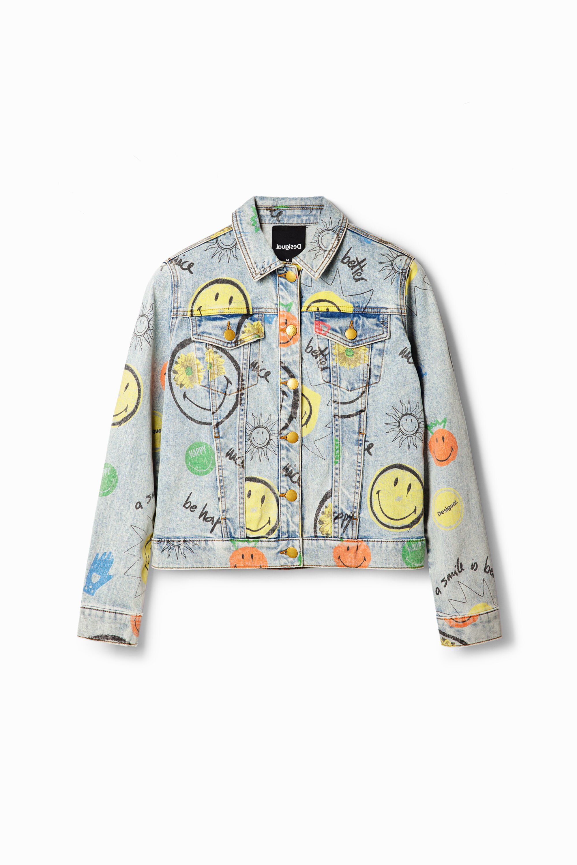 Kurze Oversize-Jeansjacke Smiley®
