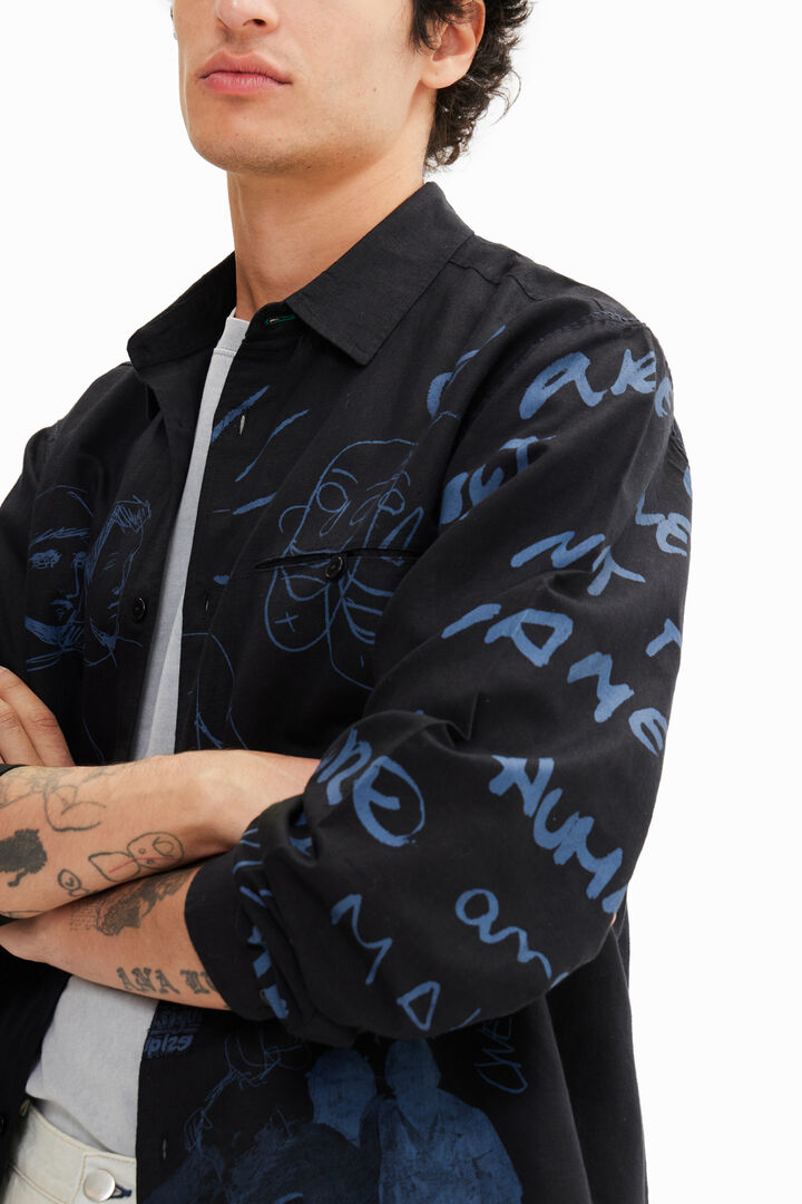 Linen illustration shirt | Desigual