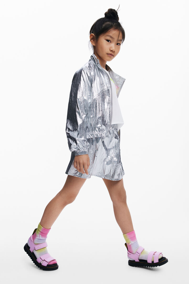 Reversible silver jacket | Desigual