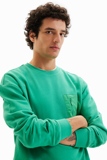 Sudadera bolsillo cremallera | Desigual