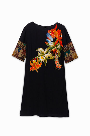 Viscose dress with 3/4 sleeves Designed by M. Christian Lacroix | Desigual