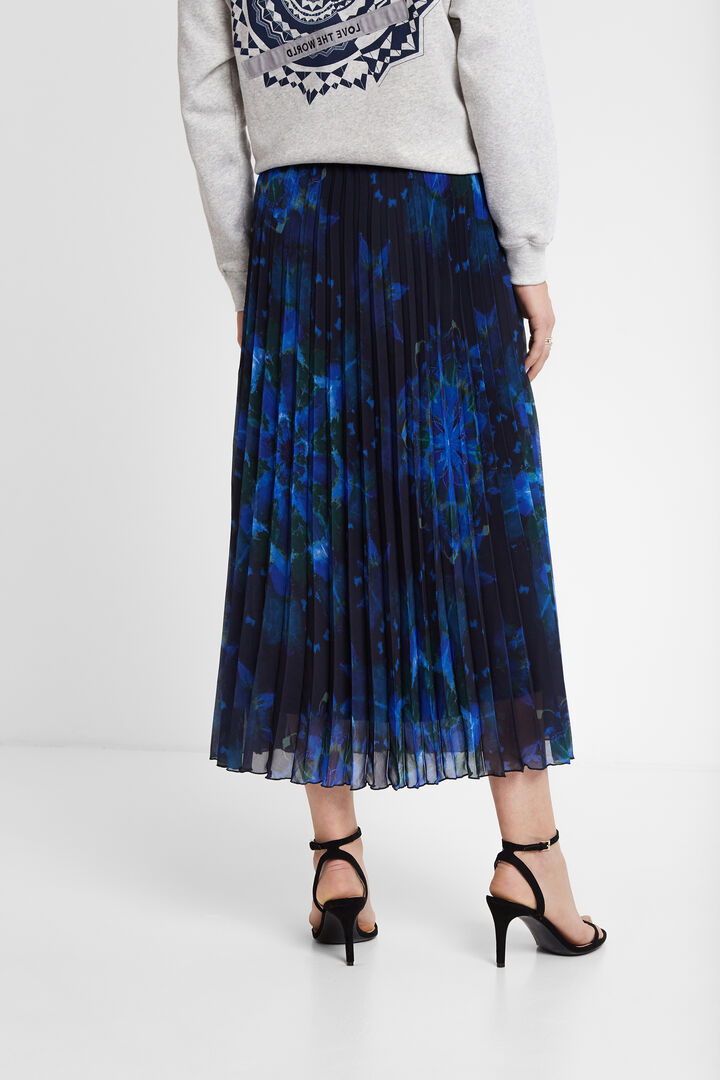 Gonna midi plissettata print mandala | Desigual