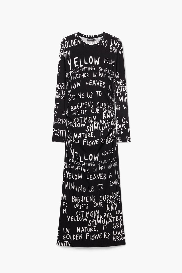 Vestido midi frases | Desigual