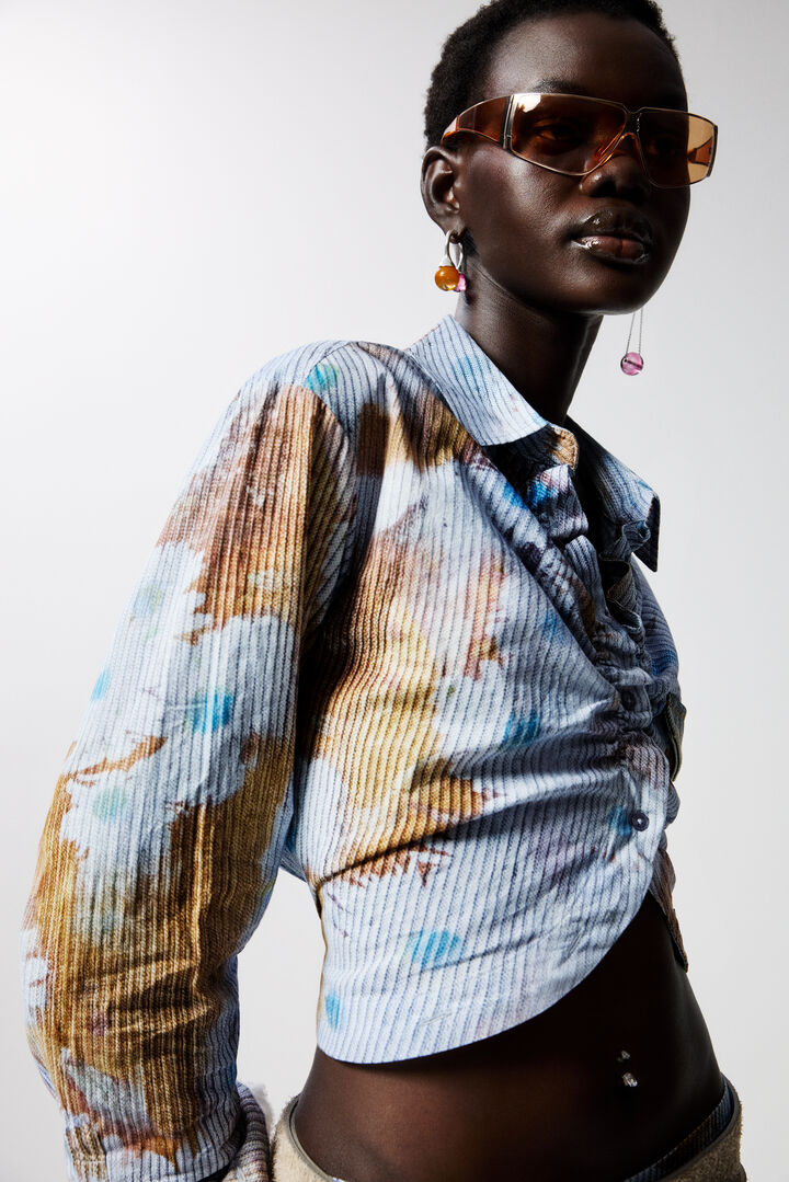 Chemise à rayures et fleurs | Desigual