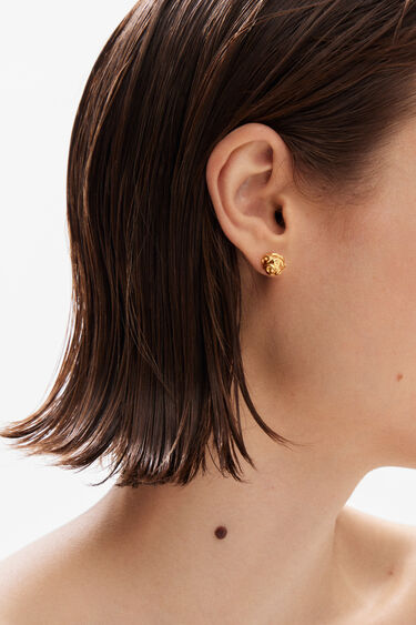 Zalio gold-plated ball stud earrings | Desigual