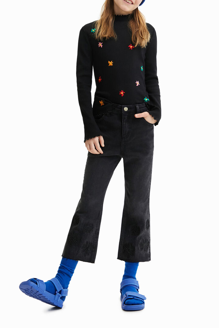 Jean patte d'éph court floqué | Desigual