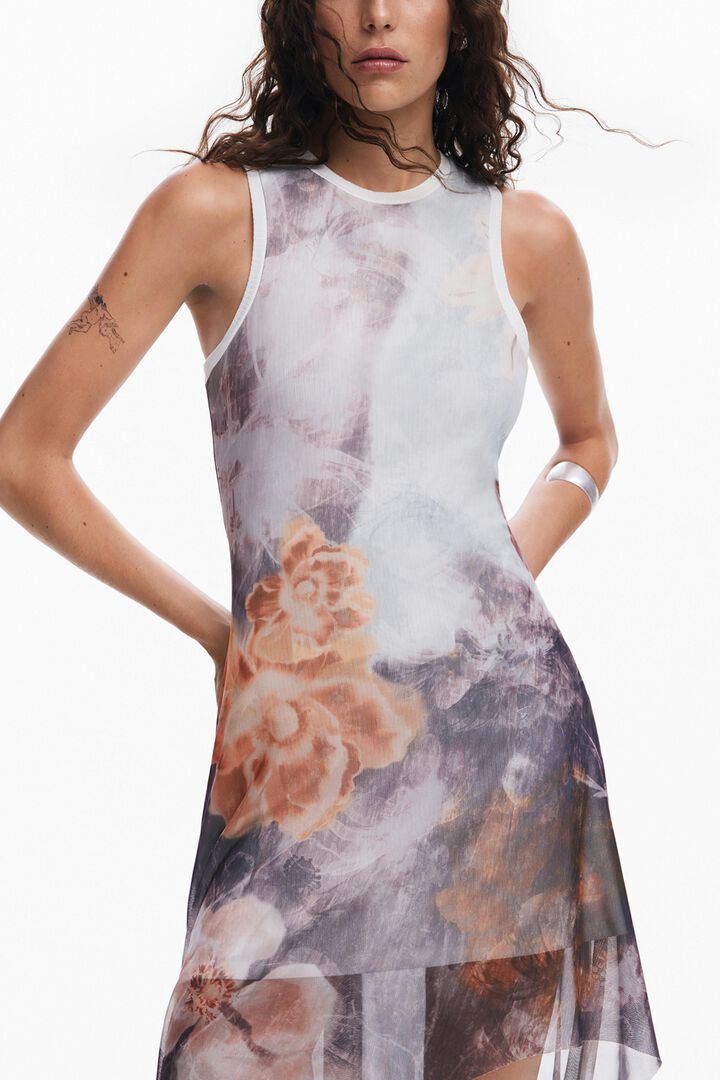 Vestido asimétrico flores | Desigual