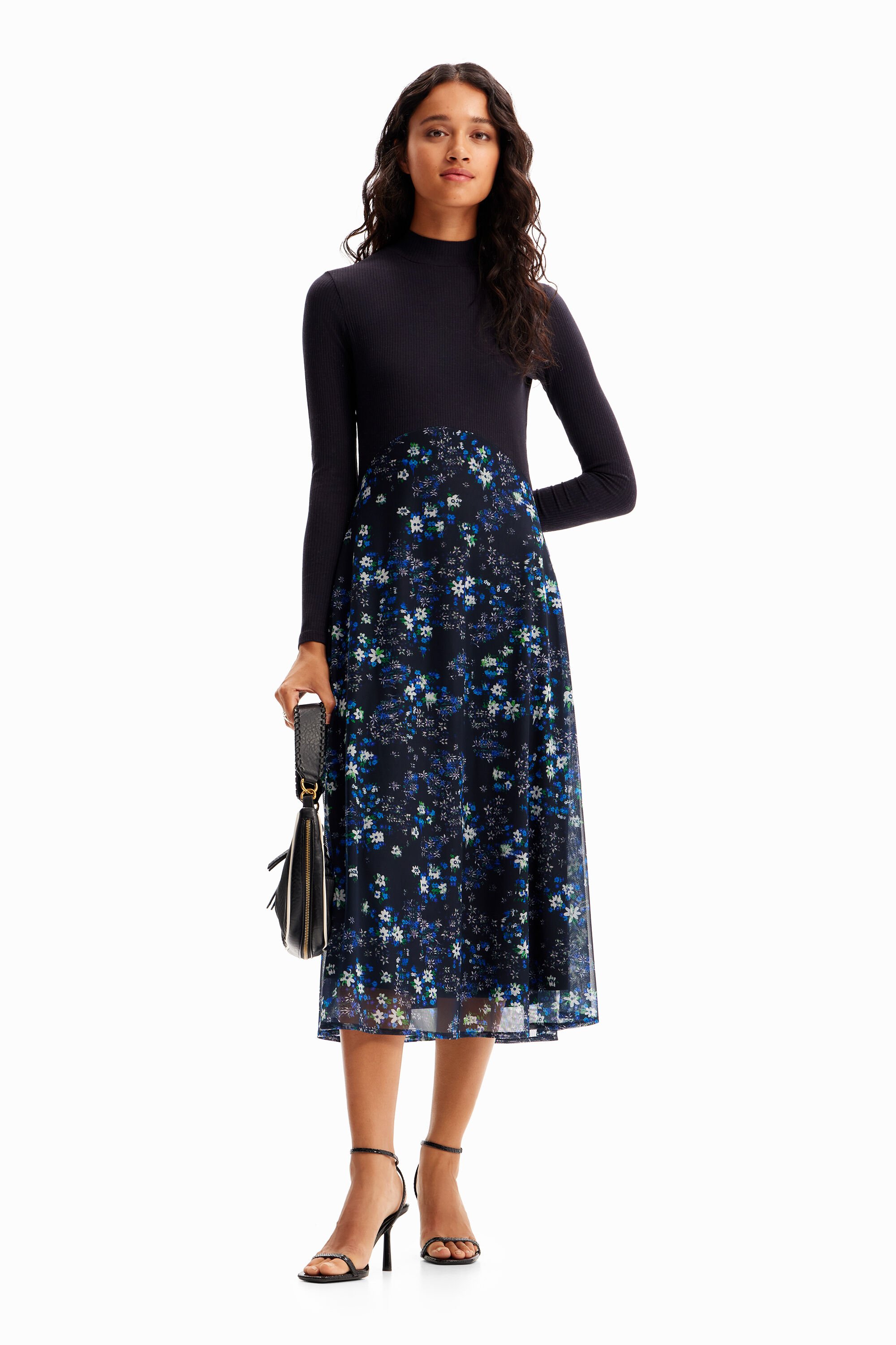 Desigual Combination floral midi dress