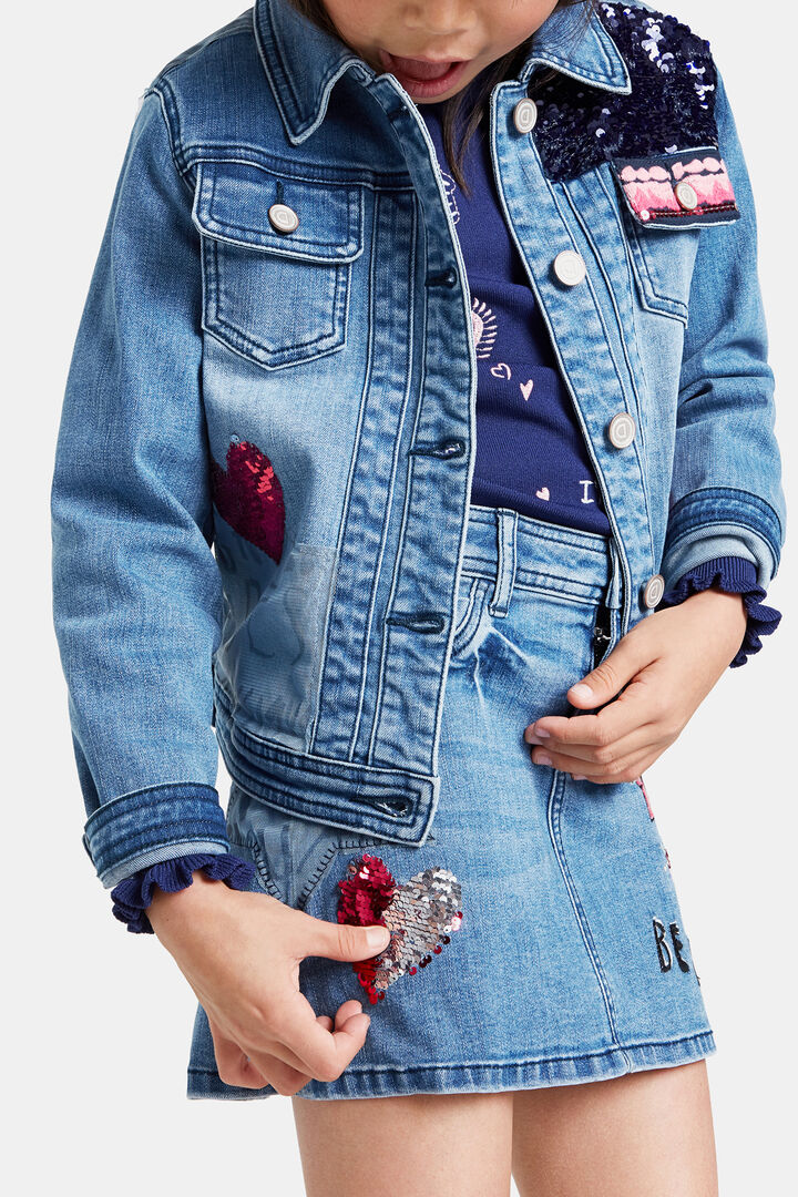 Mini falda vaquera adornada | Desigual