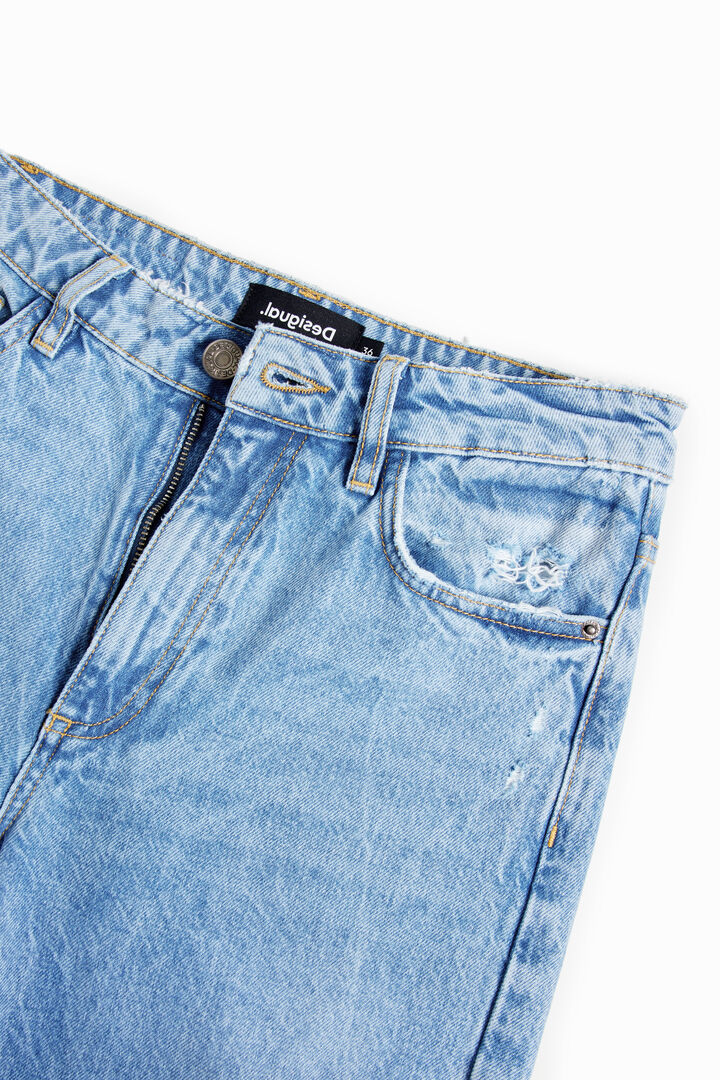 Wide-leg rhinestone jeans | Desigual