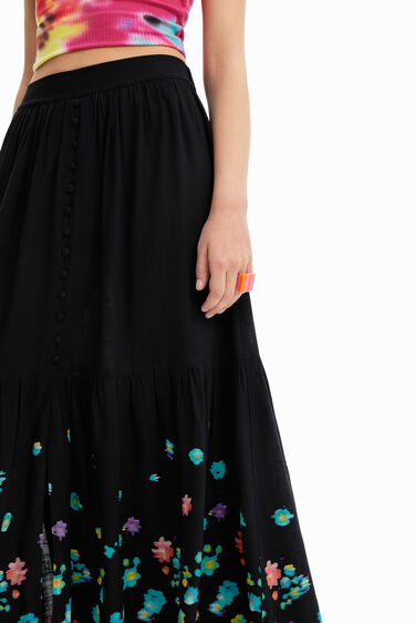 Falda maxi flores | Desigual