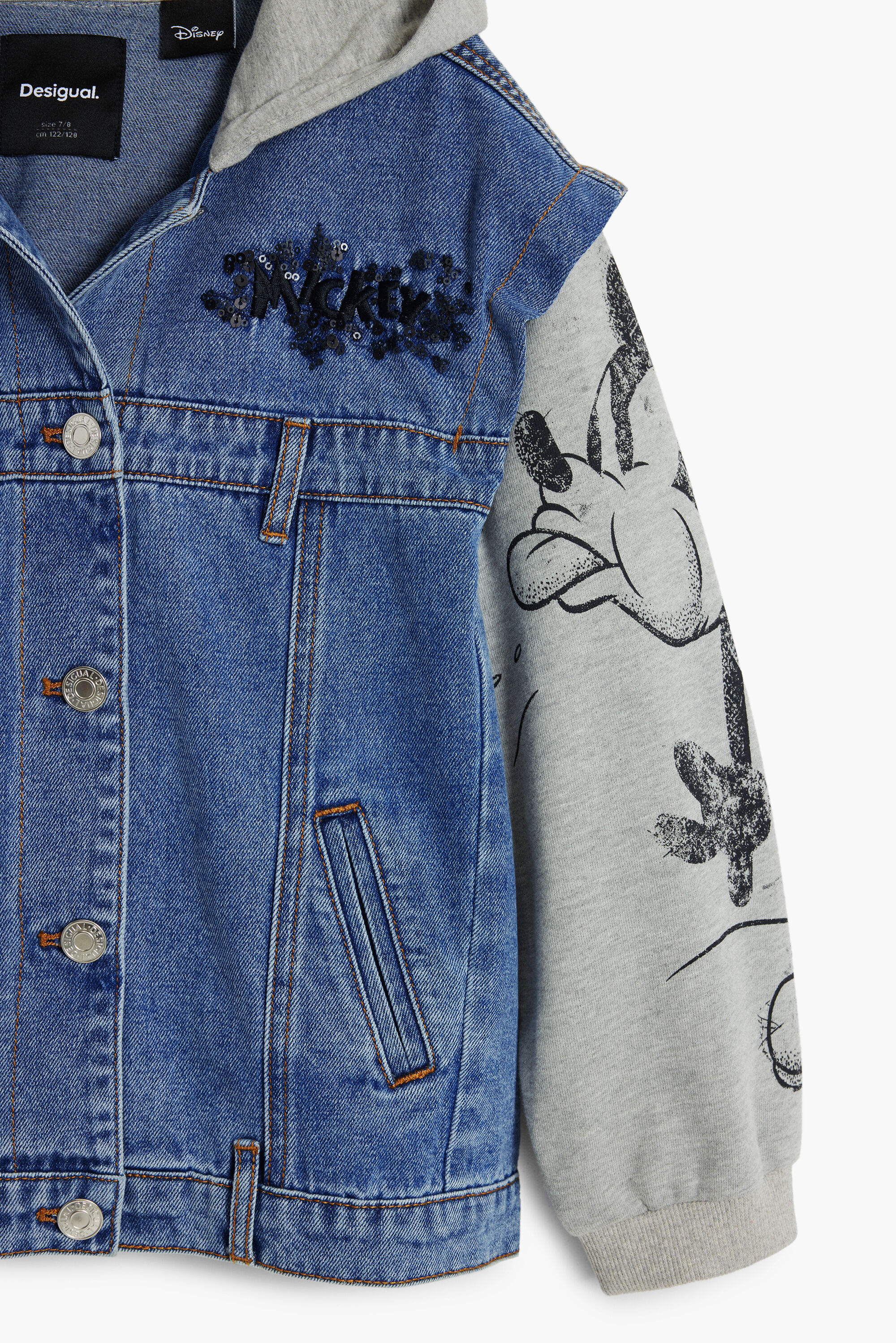 DESIGUAL Patchwork Denim Trucker Jacket Embellishments
