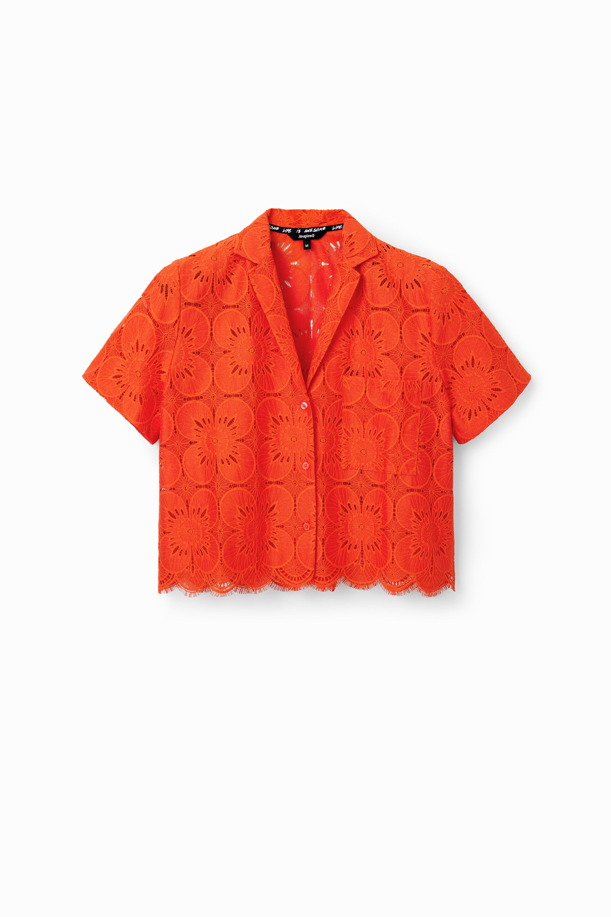 Camisa corta encaje - RED - S