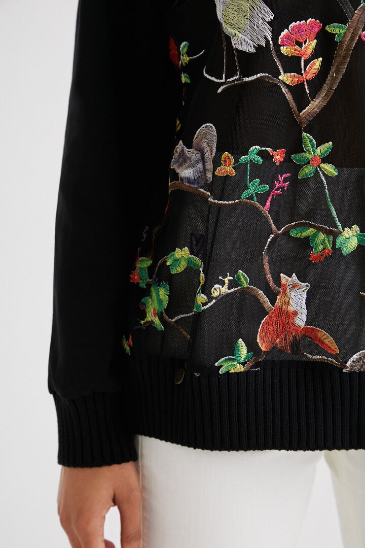 Tulle embroidery sweatshirt | Desigual