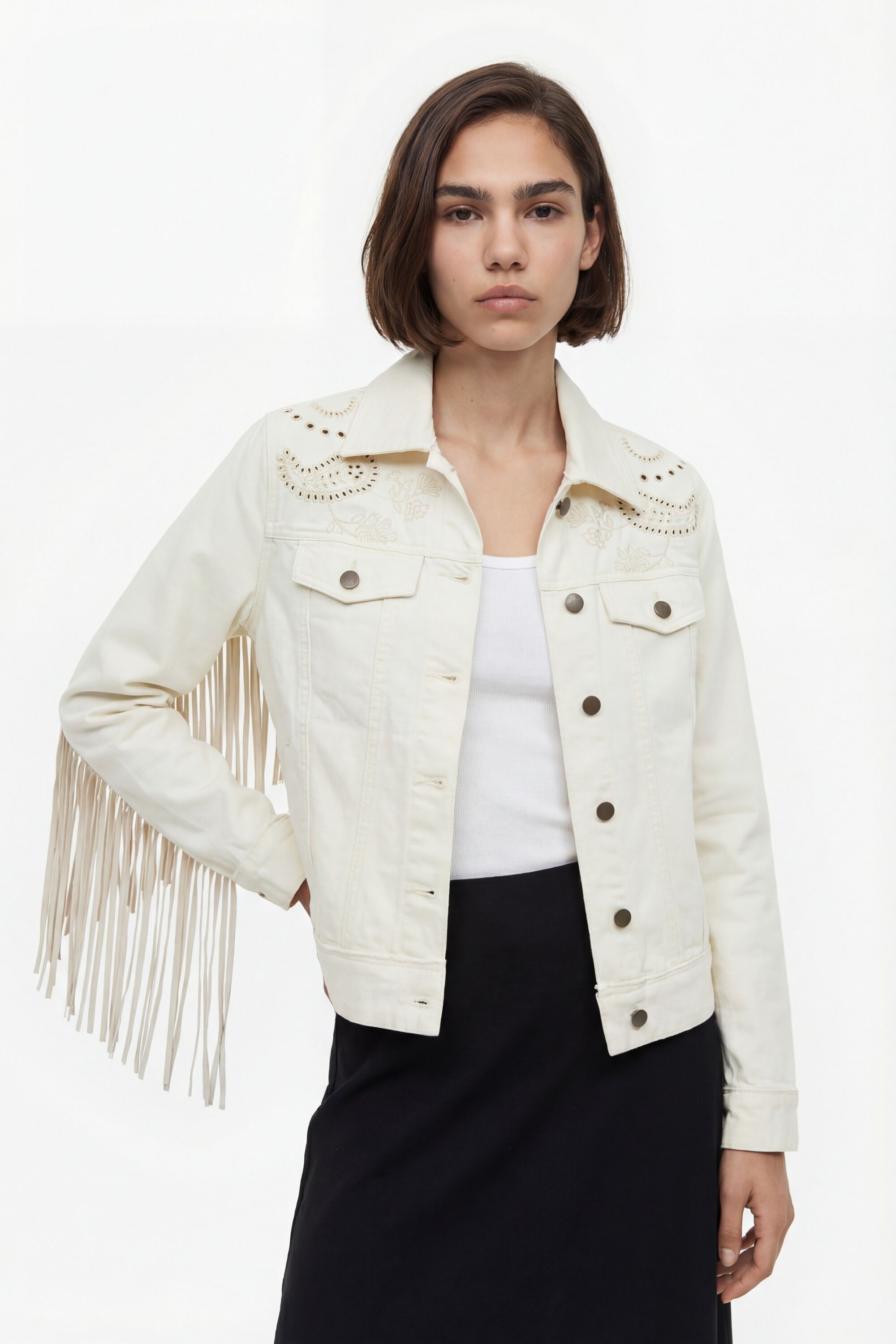 Desigual, Bikerjacke vaquera blanca, Baumwolle, Weiß, M