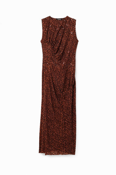 Vestido midi slim terciopelo | Desigual